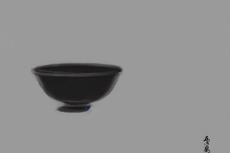 Prompt: an empty bowl with a few rice grains and broken chinese chopsticks, in poor apartment, dark atmosphere, digital art, trending on artstation