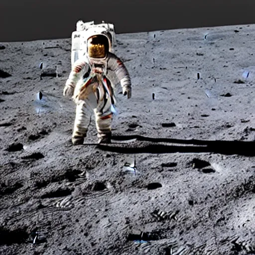 Image similar to concept art of the moon landing