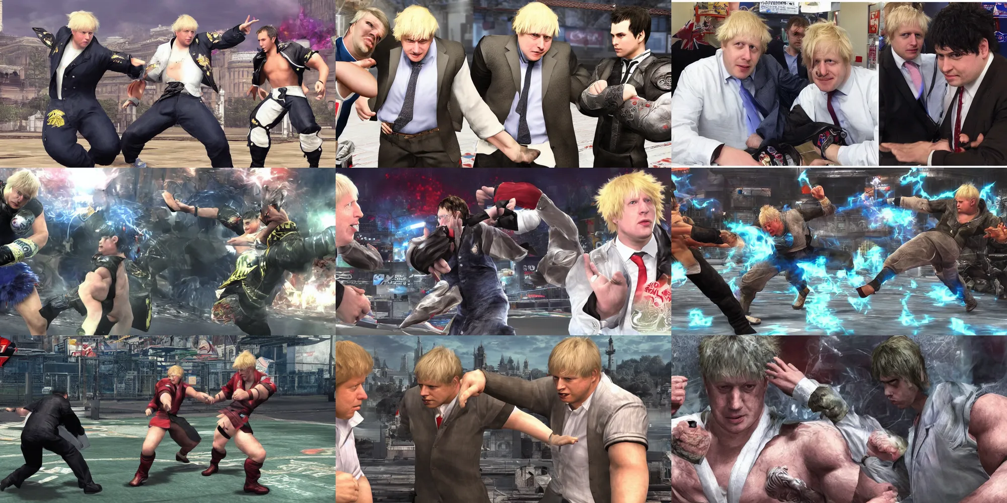 Prompt: boris johnson vs keir stamer in tekken