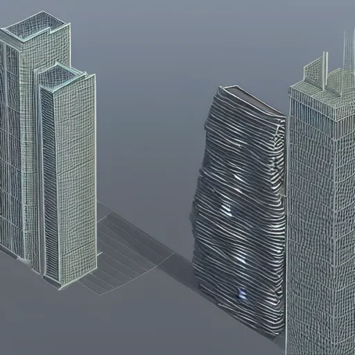 Prompt: 3 d mesh of a skyscraper