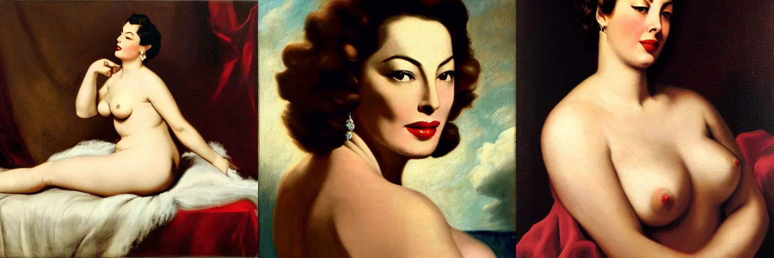 Prompt: rokeby venus by velasquez as played by ava gardner