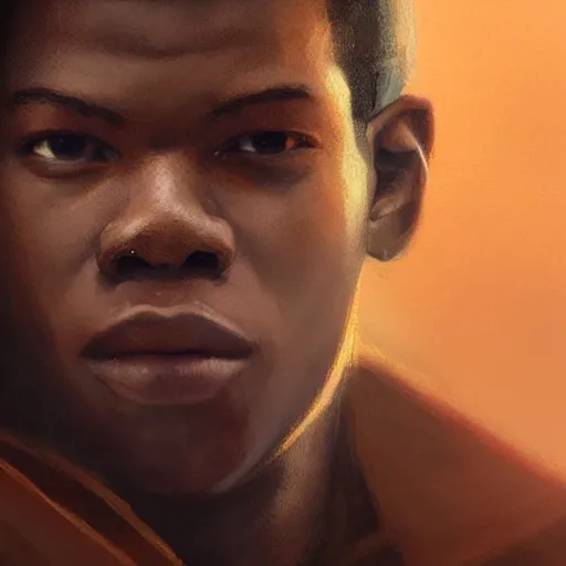 Image similar to portrait of a man by greg rutkowski, young jedi kinght that looks like john boyega, wearing jedi robes, star wars expanded universe, he is about 3 0 years old, highly detailed portrait, digital painting, artstation, concept art, smooth, sharp foccus ilustration, artstation hq