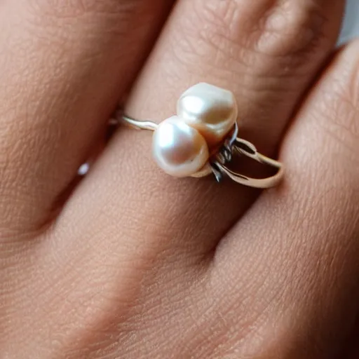 Image similar to of two girl wiring pearl ring