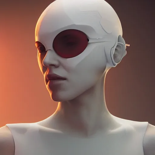 Prompt: white one cast futuristic biomechanic future human, female head, cyberpunk, 8 k, digital painting, by beeple and makoto shinkai, trending on cg society