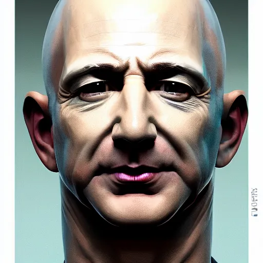 Image similar to portrait of jeff bezos as voldemort, au naturel, hyper detailed, digital art, trending in artstation, cinematic lighting, studio quality, smooth render, unreal engine 5 rendered, octane rendered, art style by klimt and nixeu and ian sprigger and wlop and krenz cushart.