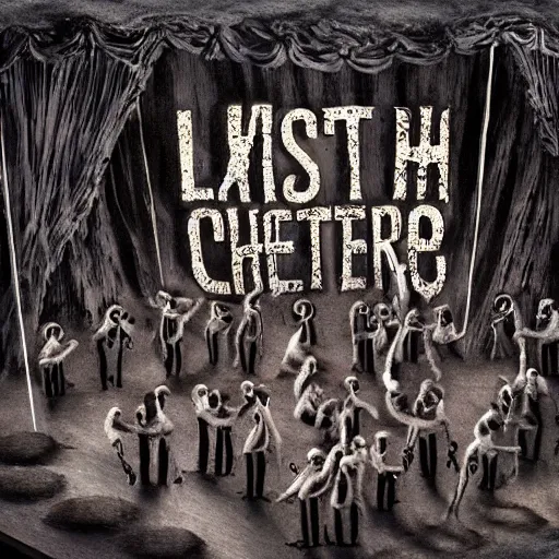 Prompt: the last orchestra, extremely detailed claymation art, dark, moody, foggy