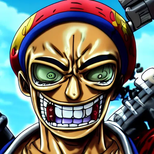 Prompt: a photo of franky the cyborg from one piece, hyper realistic face, cinematic, long shot, hyper deatiled, 8 k resolution, sharp lends, wide lens