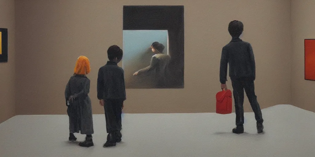 Image similar to an art gallery with pictures in the style of tim eitel