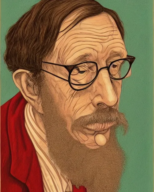 Image similar to “portrait of Robert crumb, by Robert crumb, self portrait”