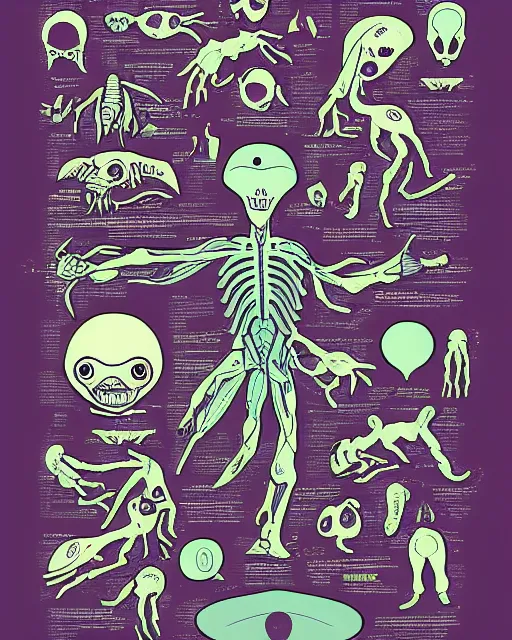 Image similar to anatomy of aliens book page