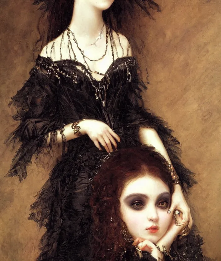 Image similar to gothic princess portrait by william - adolphe bouguerea, highly detailded