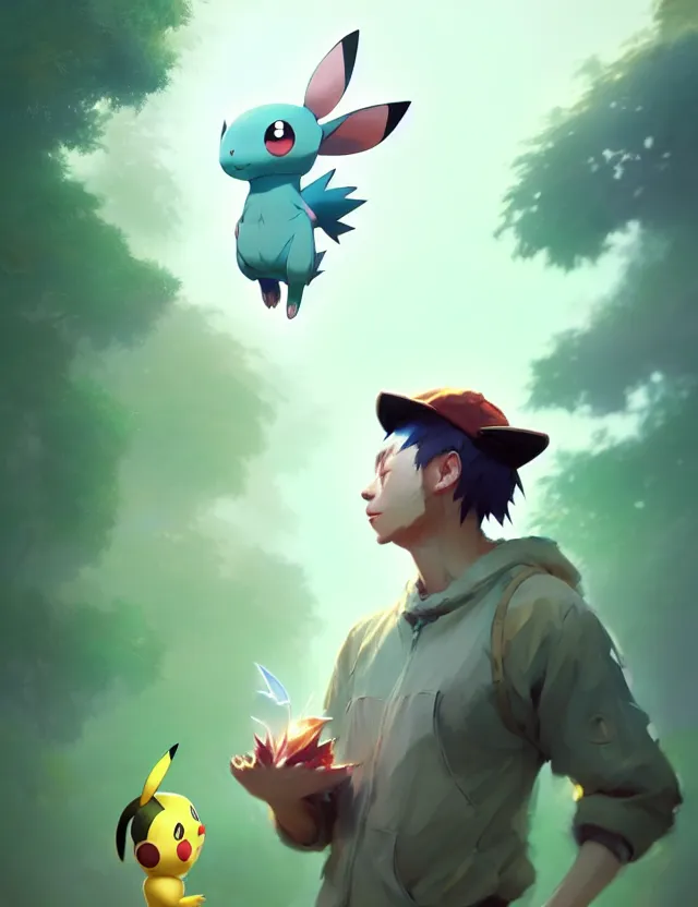 Image similar to a beautiful portrait of a male pokemon trainer. character design by cory loftis, fenghua zhong, ryohei hase, ismail inceoglu and ruan jia. artstation, volumetric light, detailed, photorealistic, fantasy, rendered in octane