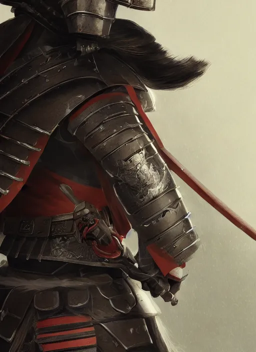full portrait of male sword and board japanese samurai | Stable ...