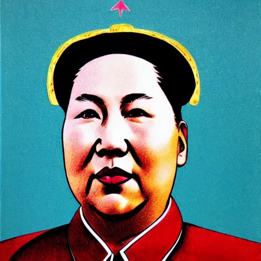 Image similar to chairman mao as aladdin sane