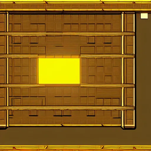 Prompt: rpg maker style bedroom, warm yellow lighting