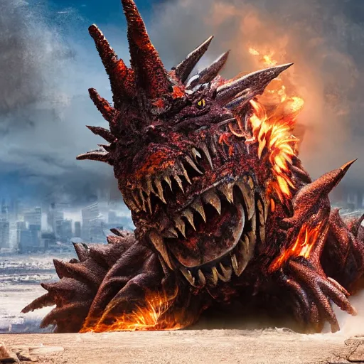 Image similar to evil steel rust bubble screaming fire chicken kaiju, cinematic, epic scale, hyper detailed, photorealistic, rule of thirds, 8 k.