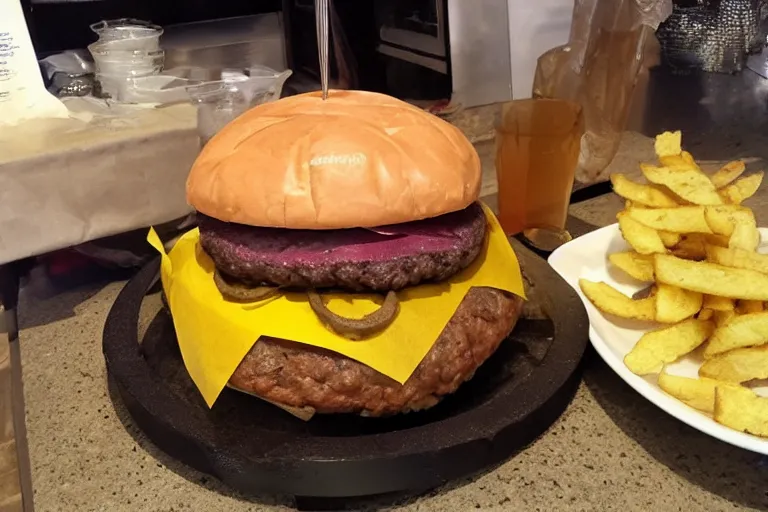 Prompt: 1 0 lb burger