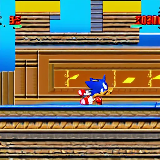 Image similar to sonic the hedgehog in jazz jackrabbit 2, in-game screenshot