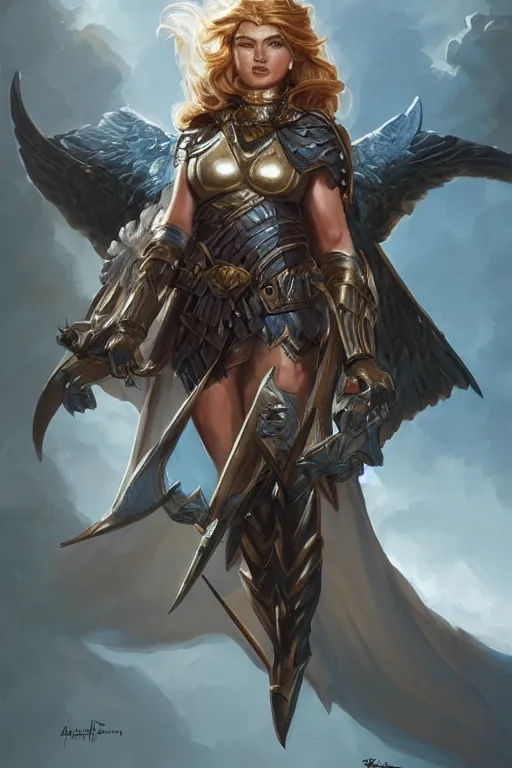 Image similar to amazon valkyrie athena, d & d, fantasy, portrait, highly detailed, headshot, digital painting, trending on artstation, concept art, sharp focus, illustration, art by artgerm and greg rutkowski and magali villeneuve