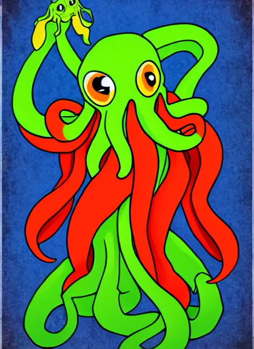 Prompt: disney style cthulhu