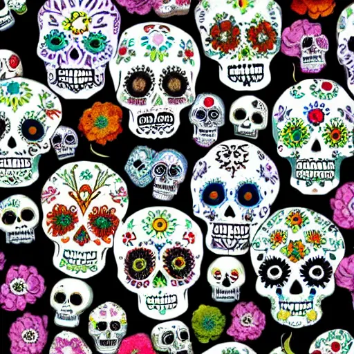 Image similar to day of the dead sugar skulls of goats and sheep