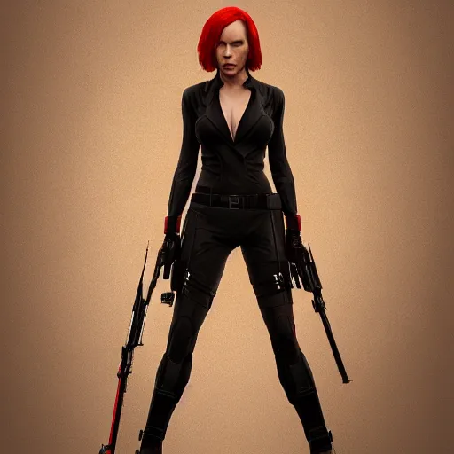 Image similar to john wick as black widow, au naturel, hyper detailed, digital art, trending in artstation, cinematic lighting, studio quality, smooth render, unreal engine 5 rendered, octane rendered, art style by klimt and nixeu and ian sprigger and wlop and krenz cushart