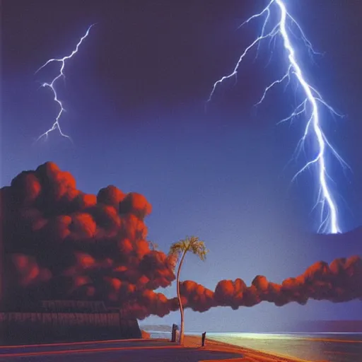 Prompt: hit by lightning strike, artwork by greg hildebrandt, dynamic lighting