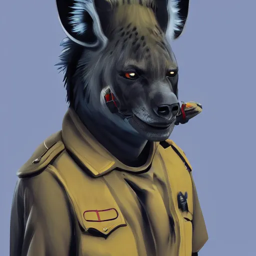 Prompt: A Hyena police man, artstation, digital art, award winning