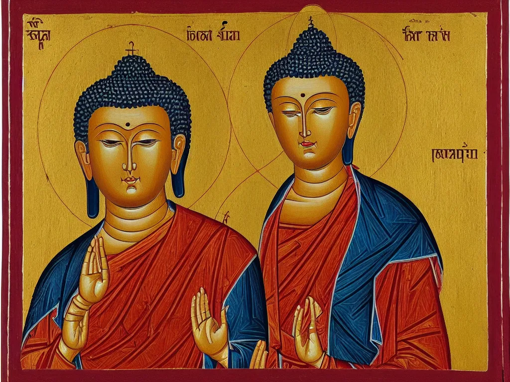 Image similar to Portrait of the Buddha. Russian Orthodox icon.