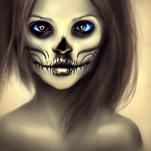 Prompt: detailed portrait ghost Girl, undead, nightime, painted, Perfect face, fine details, realistic shaded, fine-face, pretty face