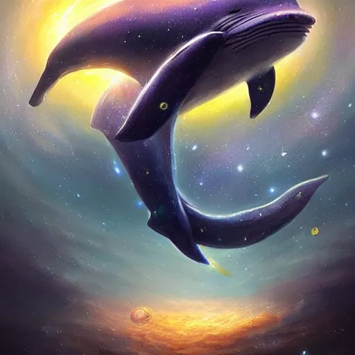 Image similar to space magical whale with multiple eyes, eyes!, eyes!, galaxy whale, epic fantasy style art, galaxy theme, eyes!, eyes!, eyes!, eyes, by Greg Rutkowski, hearthstone style art, 99% artistic