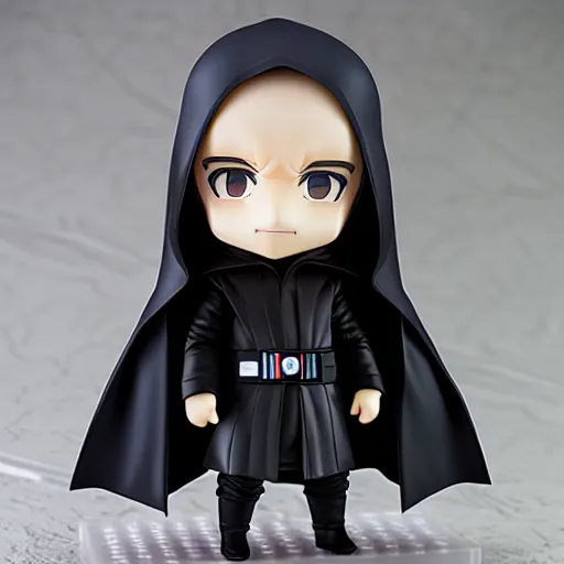 Prompt: nendoroid hooded darth sidious emperor palpatine, detailed, custom