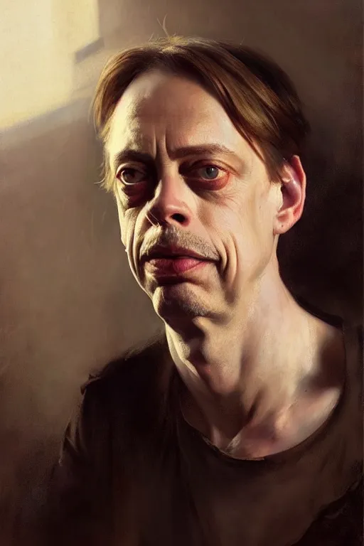 Prompt: beautiful portrait half steve buscemi artisan loaf of sourdough bread, art by anders zorn, wonderful masterpiece by greg rutkowski, beautiful cinematic light, american romanticism thomas lawrence, greg rutkowski