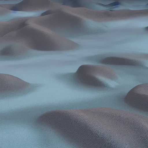 Image similar to abstract 3d landscape painting at 12:00 by David Schnell, rendering, redshift, octane