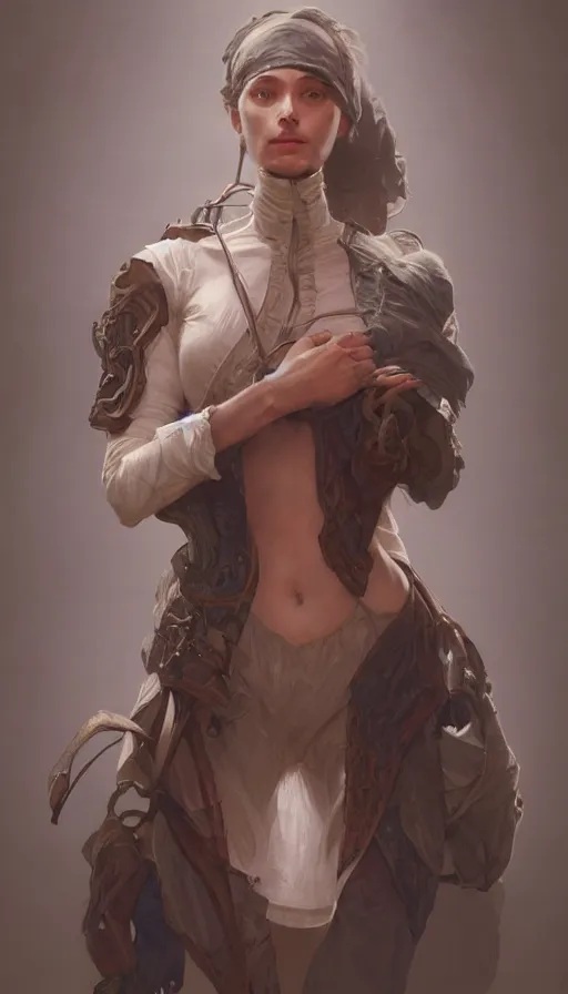 Image similar to peasent, sweaty, simple clothes, insane, intricate, highly detailed, digital painting, artstation, concept art, smooth, sharp focus, illustration, Unreal Engine 5, 8K, art by artgerm and greg rutkowski and alphonse mucha