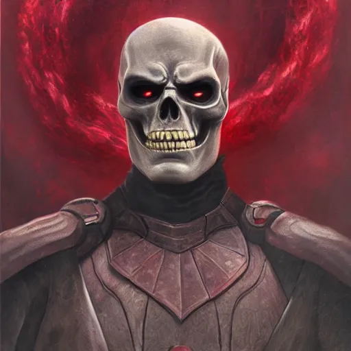 Image similar to Red Skull, elden ring boss, matte painting, detailed, elden ring, oil on canvas