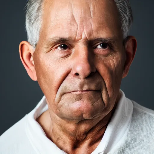 Image similar to close up photographic portrait of a 6 0 year - old professional man. studio lighting.