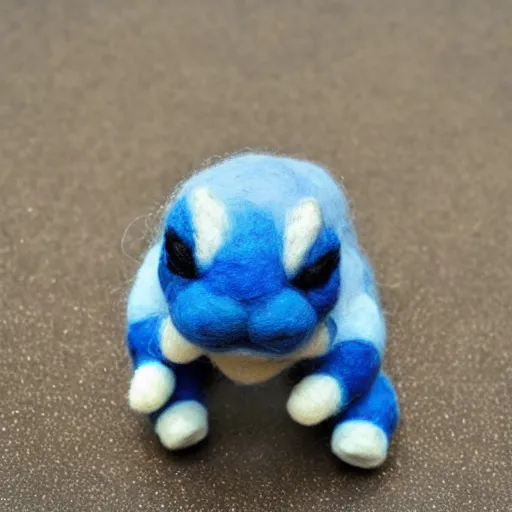 Image similar to a needle felted blastoise, needle felting art.