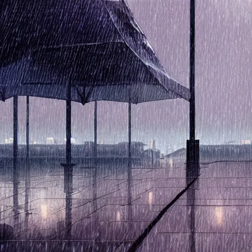 Prompt: rain, pattern, highly detailed, makoto shinkai