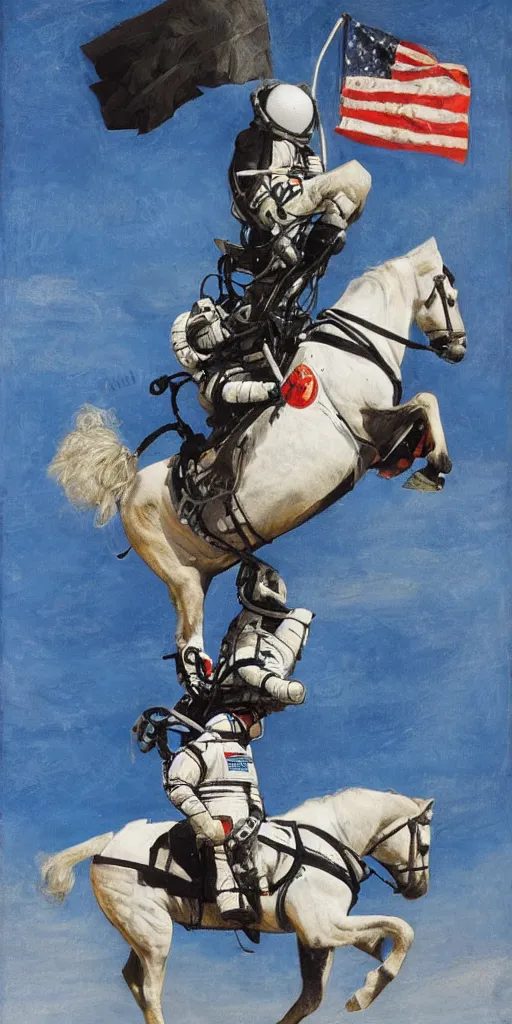 Image similar to astronaut riding horse, upside down