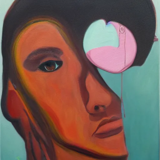 Image similar to the real life love, sad, confusing, brutal, oil on canvas, by Kennedy Kalil