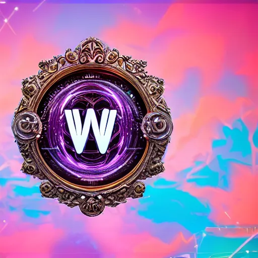 Image similar to a and w vaporwave logo, digital art, cosmic, 3 d high definition, trending on art station, photorealistic, high resolution, 8 k, octane, hyper detailed, insane details, intricate, elite, ornate, elegant trend, highly detailed and intricate, sharp focus, photography, unreal engine