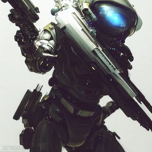 Image similar to award winning, extremely photorealistic, bokeh, beautiful detail, stars in the sky, cybernetic, sci-fi space game art, jeon Jungkook holding a gun. alien planet art by Akihito Yoshitomi AND Yoji Shinkawa AND Greg Rutkowski, Mark Arian trending on artstation