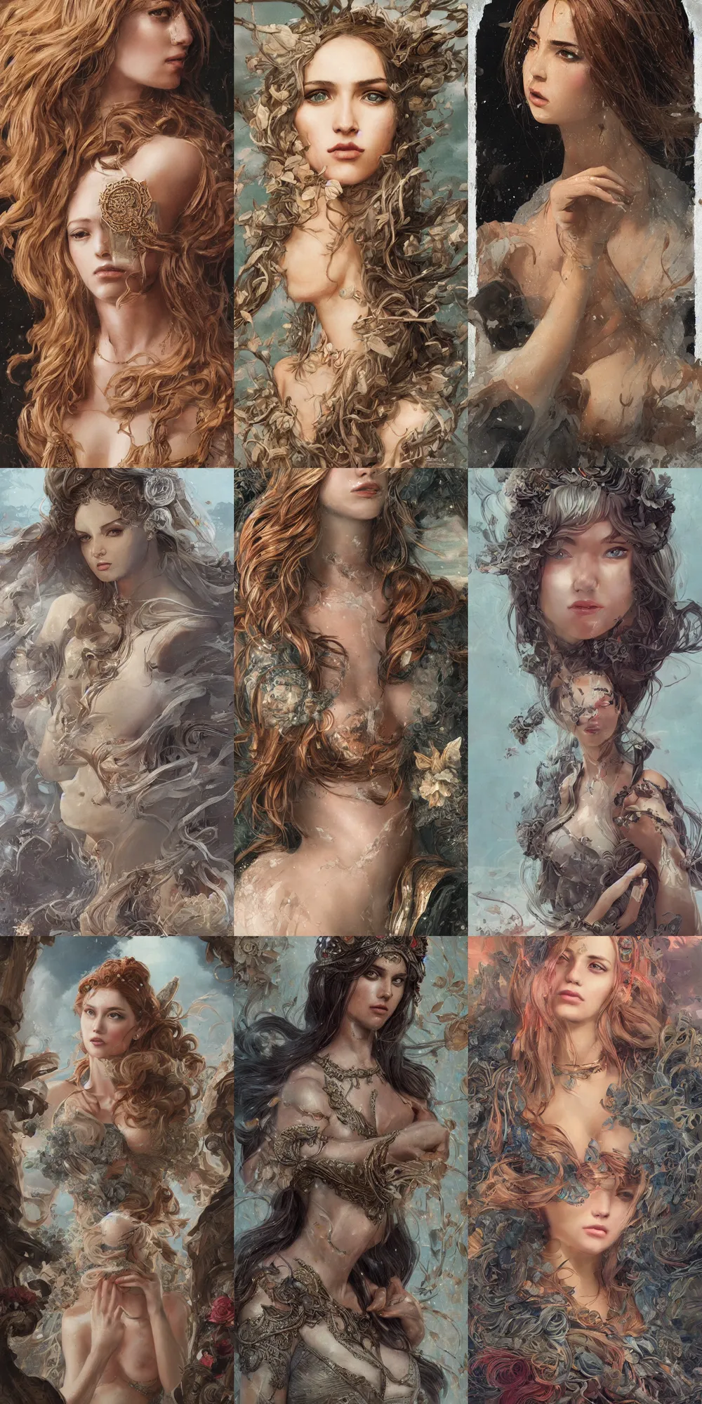 Prompt: long shot, lomography portrait of aphrodite, seductive and powerful, detailed intricate illustration, detailed illustration, hd, 4 k, digital art, overdetailed art, by greg rutkowski, by loish, complementing colors, trending on artstation, deviantart, tele photo lens, centered, sigma 5 0 0 mm f / 5