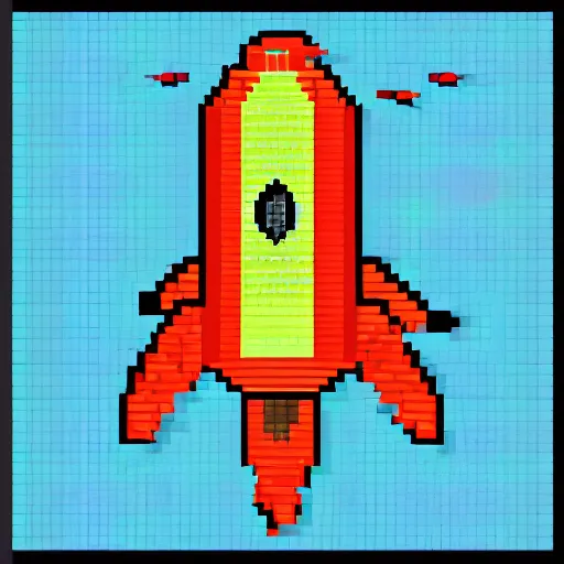 Image similar to pixel art of a scientific diagram of a biological rocket ship
