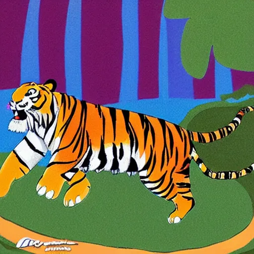 Prompt: “a tiger exercising, Disney, cartoon”