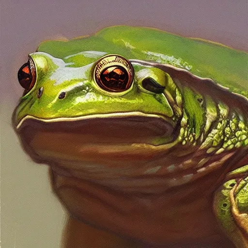 Image similar to frog as a realistic fantasy knight, closeup portrait art by donato giancola and greg rutkowski, realistic face, digital art, trending on artstation, symmetry!!, no helmet