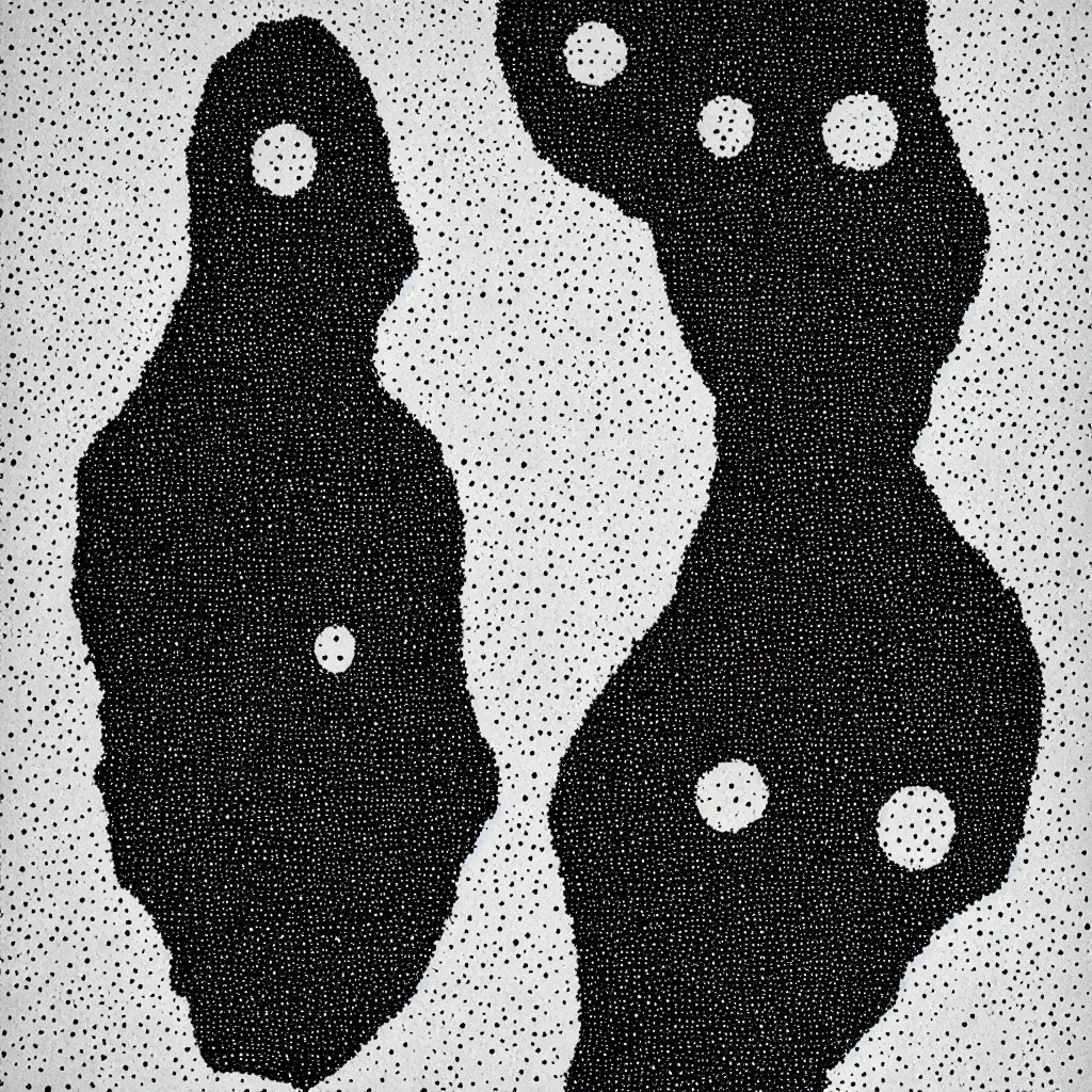 Image similar to face made out of planet, faceless people dark, dots, drip, stipple, pointillism, technical, abstract, minimal, style of francis bacon, asymmetry, pulled apart, cloak, hooded figure