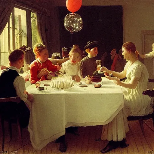 Image similar to a dream birthday party by peter ilsted