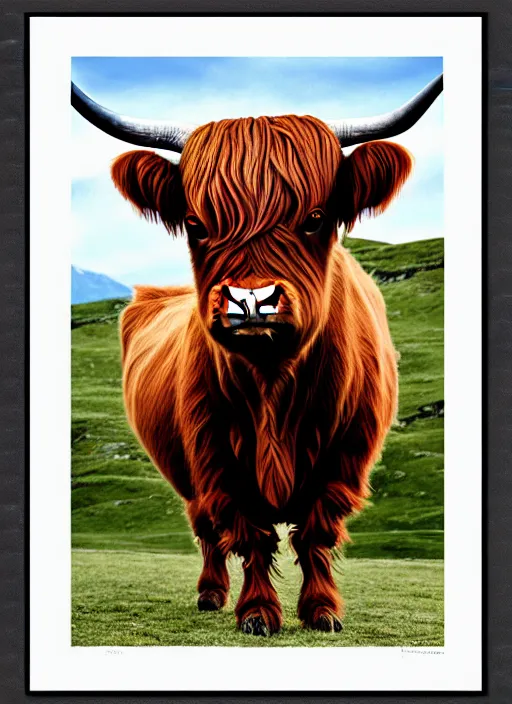 Image similar to highland cattle artwork poster